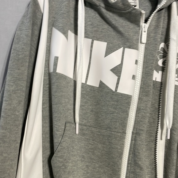 Nike x Sacai Double-Zip Hoodie 'Dark Grey Heather/White' - Picture 5 of 7